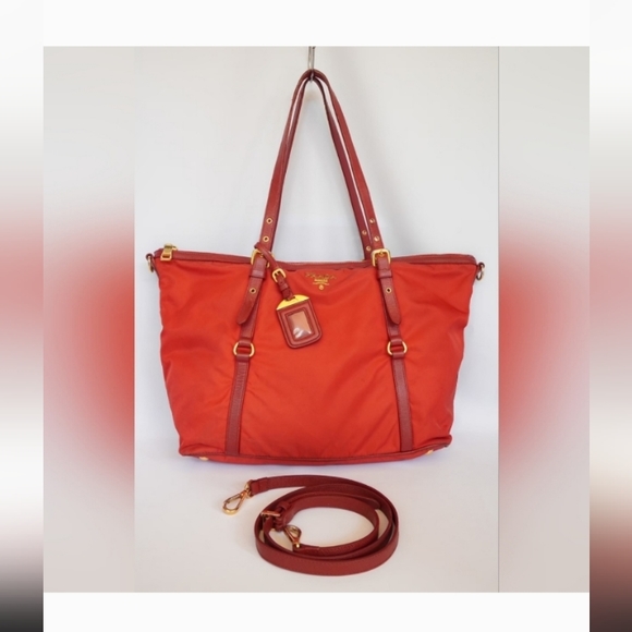 Authentic Red Prada Convertible Belted Hobo Tessuto with Leather❣️ - Picture 3 of 16